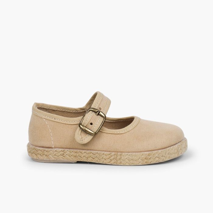 Schuhe mit Riemchen Bamara aus Leder mit Schnalle und Jute