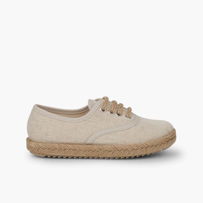 Sportschuhe für Jungen mit Sohle und Schnürsenkeln aus Jute