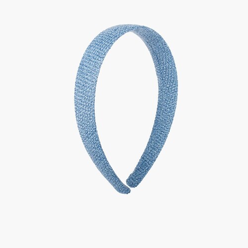 Breites Diadem aus Jutesack-Stoff Französisch Blau