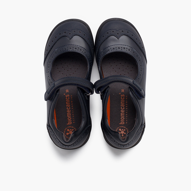 Schulschuhe für Mädchen mit Perforierungen Marineblau