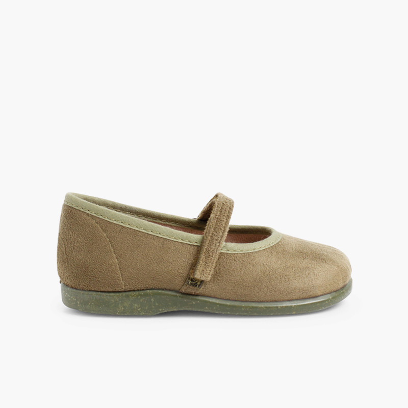 Merceditas Niña Bamara Klebeband Khaki