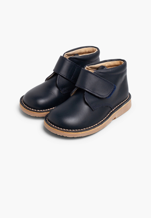 Desert Boots Schule-Wildlederstiefel mit Klettverschluss Marineblau