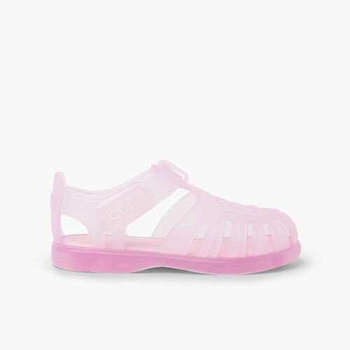 Krabbensandalen mit Klettverschluss Rosa