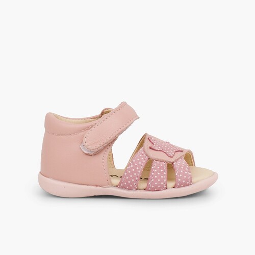Napa Star First Steps Sandale mit Klebeband Rosa