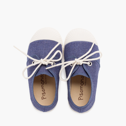 Casual Sportschuhe aus Canvas mit Gummispitze Jeansblau