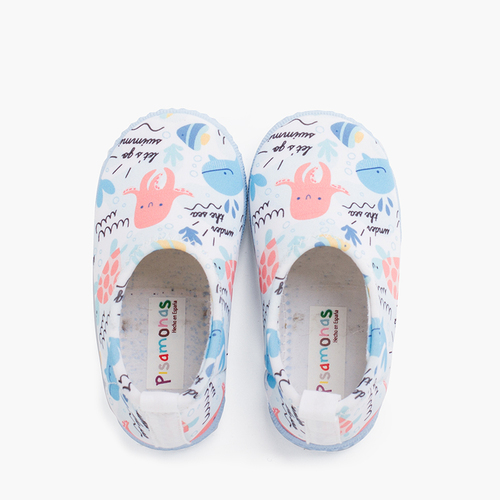 Geschlossene Sneaker im Neopren-Stil mit Print Weiß