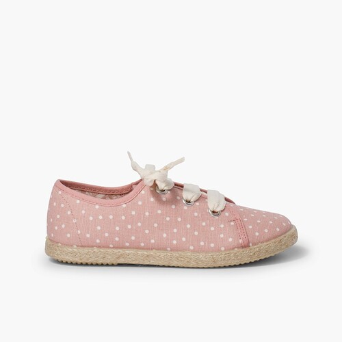 Sneakers aus gepunktetem Stoff für Mädchen Rosa