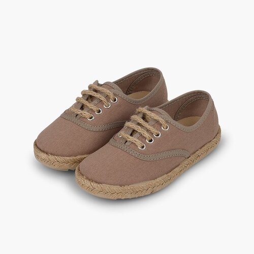Sportschuhe für Jungen mit Sohle und Schnürsenkeln aus Jute Toffee