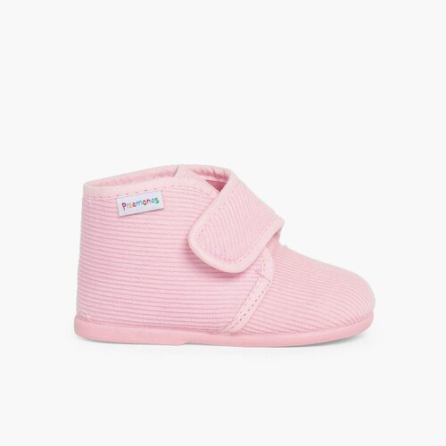 Hausschuhe Stiefel aus Cordstoff Rosa