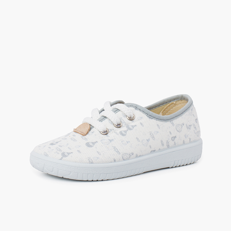Sportschuhe mit Schnürsenkeln für Jungen aus Canvas mit Luftballon-Print Grau