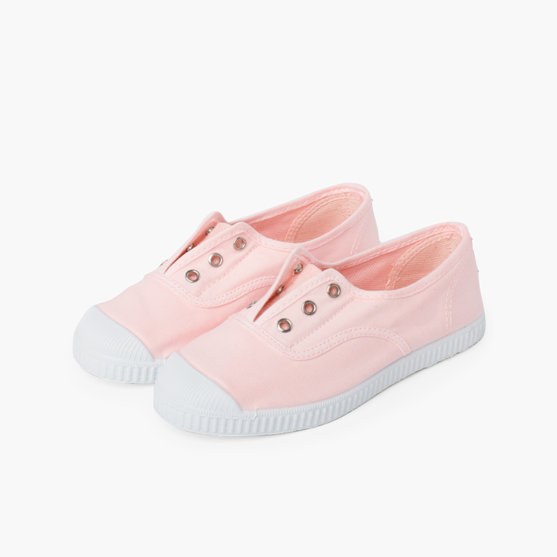 Leinwand-Sneakers ohne Schnürsenkel mit Gummispitze Babyrosa