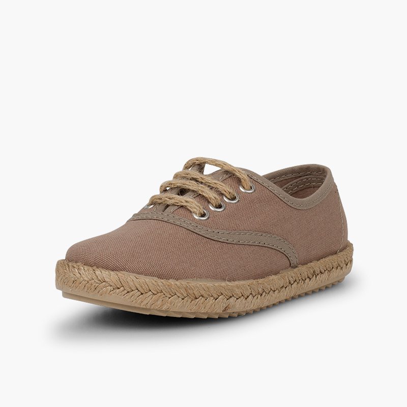 Sportschuhe für Jungen mit Sohle und Schnürsenkeln aus Jute Toffee