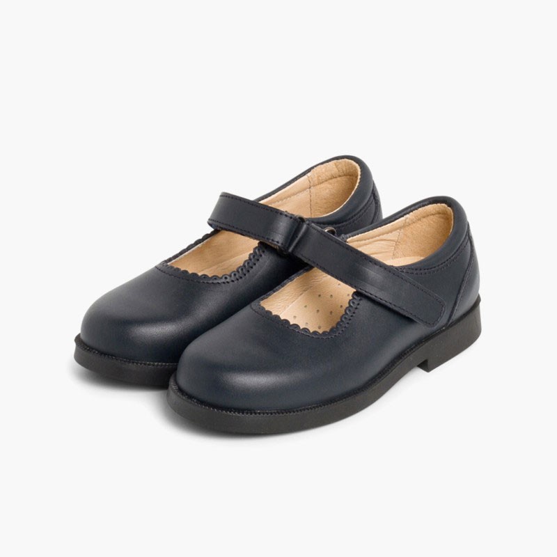 Mary Janes Schulschuhe für Mädchen mit Klettverschlussriemen Marineblau